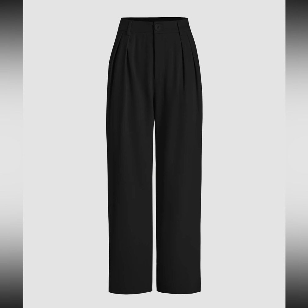 High Waisted Straight Leg Trousers